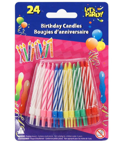 Spiral Birthday Candle w/Hldr [24 pcs]