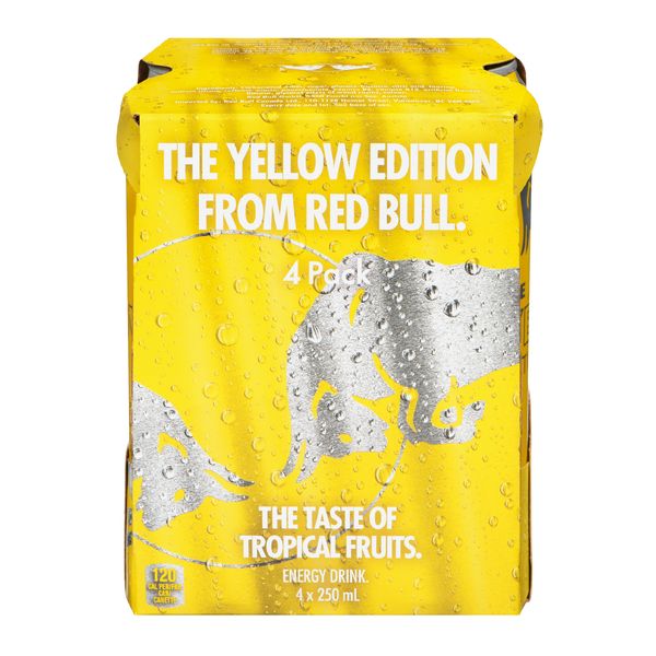 Red Bull The Yellow Edition Taste Of Tropical Fruits Energy Drink, 250 mL, 4 ct