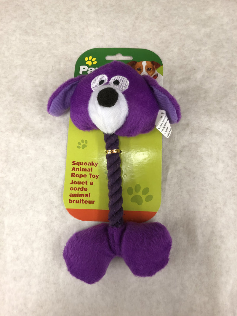 Paws Squeaky Animal Rope Toy [1 s]
