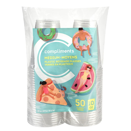 Comp Bev Plast Glass Med 10oz [50 s]