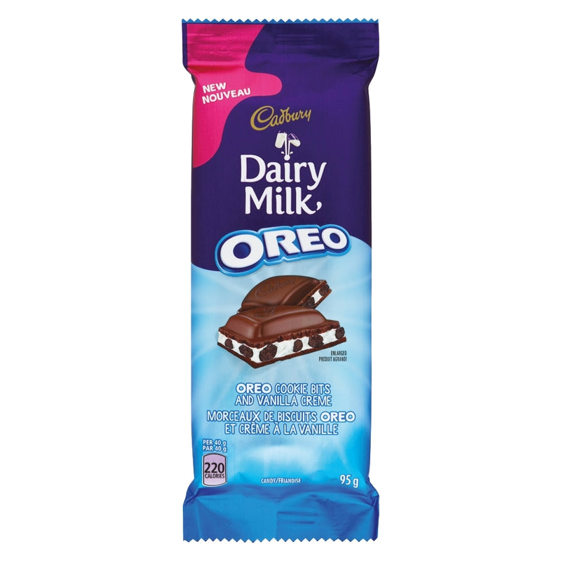 Cadbury Dairy Milk Oreo Cookie Bits and Vanilla Creme Candy, 95 g
