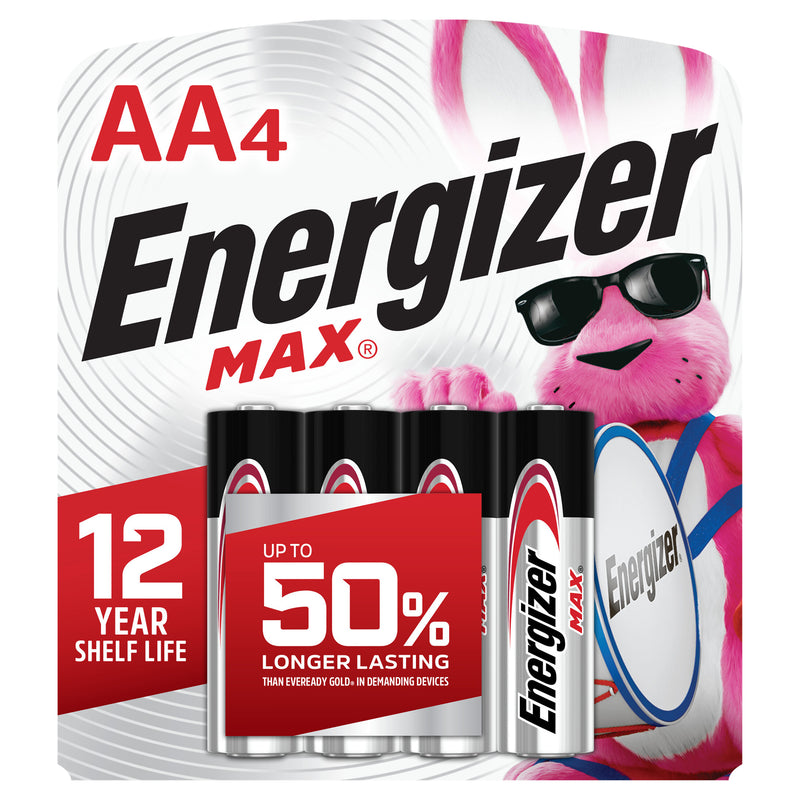 Energizer Max Long Lasting AA Alkaline Battery, 4 ct.