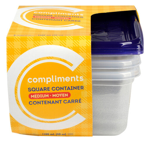 Comp Square Med Containers [3 ea]