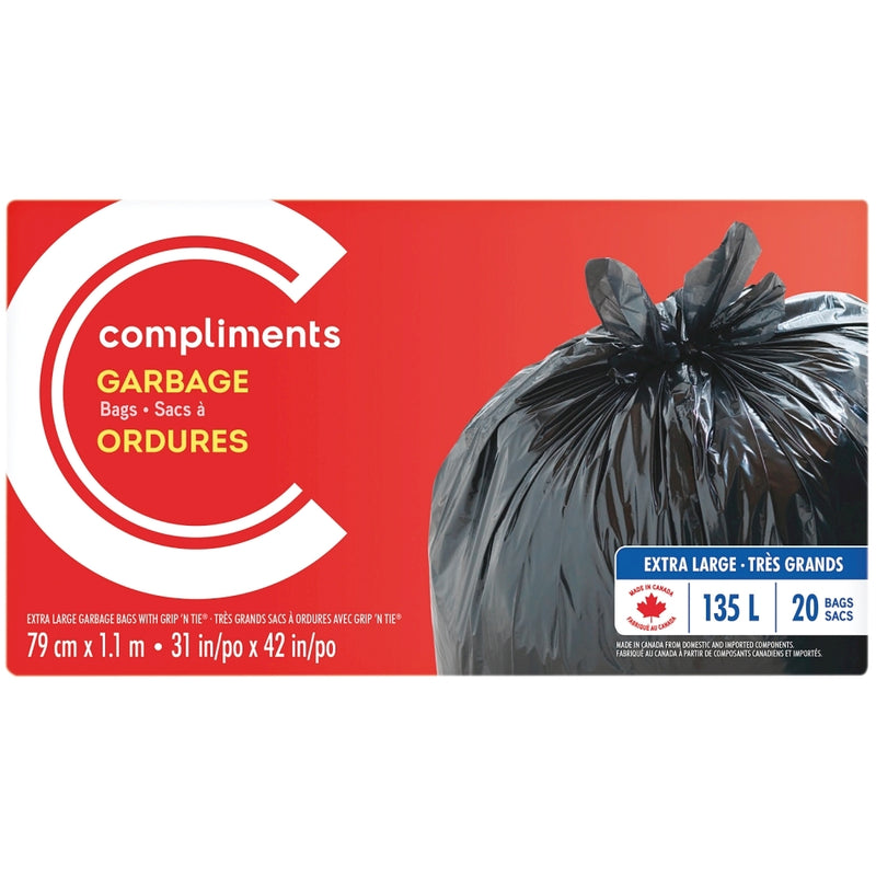 Comp XL Black Garbage Bags [20 ea]