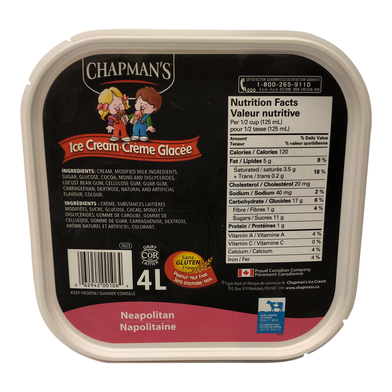 Chapmans Ice Cream Neapolitan [4 ltr]