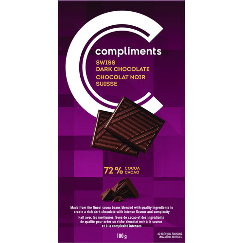 Comp Choc Swiss Dark 72% Cocoa [100 g]