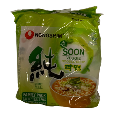 NongShim Soon Veggie Ndl Soup [4 pkg]