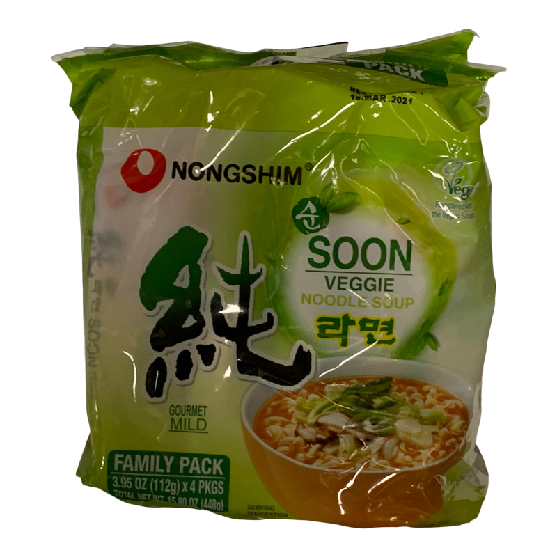 NongShim Soon Veggie Ndl Soup [4 pkg]