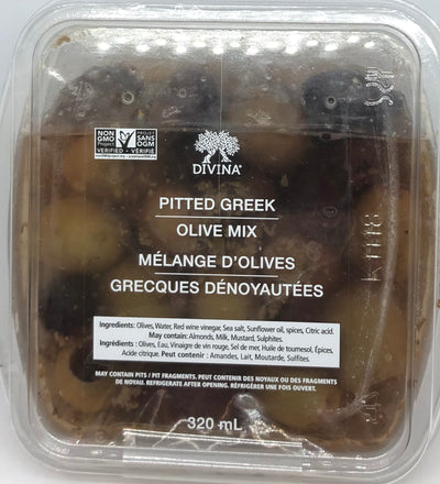 Divina Pitted Greek Olive Mix, 320 mL