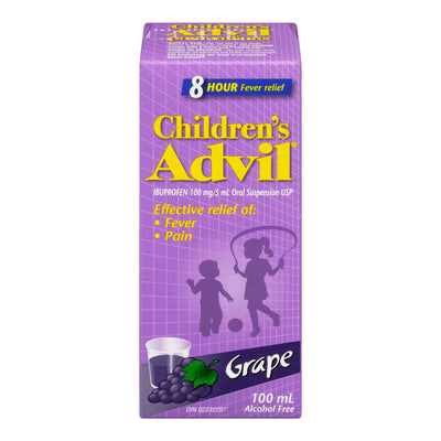 Children's Advil Grape Ibuprofen Oral Suspension, 100 mL